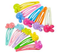 ARTSEWPLY 10 pcs Candy Color Rabbit Snap Hair Clips for Hair Accessories Cute Kawaii Plastic Resin Barrettes for Birthday Party Daily Hairstyles