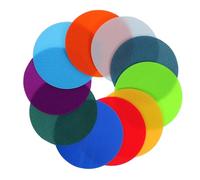 ARTSEWPLY 10 Pcs Nylon Carpet Markers with Hook and Loop Removable Floor Dots for Classroom Rug Spot Coding Secure Hold Reusable Sit Markers for Preschool and Teachers