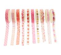 ARTSEWPLY 10 Rolls Valentine’S Day Washi Tape Set with Gold Foil Heart Print, Decorative Scrapbook Craft Tape for DIY Journals and Multi-Purpose Paper Adhesive