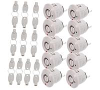 ARTSEWPLY 10 Sets Plastic Rotary Key Switch Lock System for Fire Hydrant Reset and Telephone Security with Electronic Push Lock Keys for Quick Access and Reliable Protection
