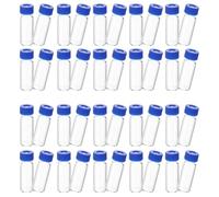 ARTSEWPLY 100 Pcs 2ml Small Glass Vials with Lids Tiny Glass Bottles Sampling Vials for Laboratory Use with Hole Caps and Sealing Pads