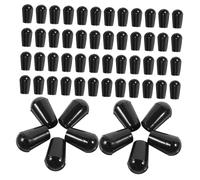 ARTSEWPLY 100pcs Black Wire End Protector Caps Round Rubber Prong Accessory for Rack Hooks and Threaded Tips Safety Covers for Hanging and Mounting Applications