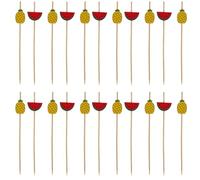 ARTSEWPLY 100pcs Hawaiian Cocktail Picks Fruit and Cake Decorative Sticks Pineapple Watermelon Mix Party Cocktail Sticks for Tropical Cake and Drink Garnish