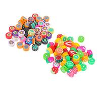 ARTSEWPLY 100pcs Polymer Clay Spacer Beads Assorted Flower and Fruit Loose Beads for DIY Jewelry Making for Bracelets and Necklaces Family Crafting Fun