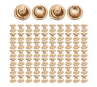 ARTSEWPLY 100pcs round Double Cap Leather Rivets, Copper Tone Metal Snap Fasteners Kit for Belt Rivet Screw, Decorative Studs for Leather Craft Repairs, Bags, Shoes, and Accessories