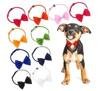 ARTSEWPLY 10pcs Adjustable Pet Collar with Fabric Bow Ties for Dogs and Cats Soft Kitten Bow Tie Accessories Fit for Small to Medium Pets Easy to Wear