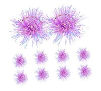 ARTSEWPLY 10pcs Colorful Tinsel Pom Hair Scrunchies Shiny Plastic Strips Elastic Ponytail Holders Gentle Hold Fashion Hair Accessories for Women