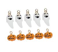 ARTSEWPLY 10pcs Halloween DIY Pumpkin and Ghost Pendants Resin Charms for Necklace Bracelet Earrings Keychain Making Miniature Jewelry Accessories