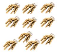 ARTSEWPLY 10pcs Hand Skull Nail Drill Toenail Nail Art Silver Manicure Skeleton Sticker UV Decoration Drills Copper Golden