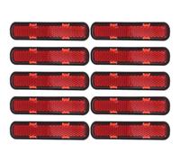 ARTSEWPLY 10pcs Oval Red Reflectors for Driveway Post Safety Reflective Plastic Warning Plates with Screw Mount Weatherproof Vehicle Marker for Trailers Trucks Rvs Campers