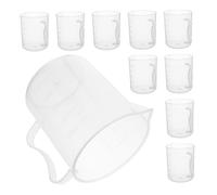 ARTSEWPLY 10pcs Plastic Measuring Jugs Large Capacity Transparent Graduated Liquid Measuring Cups with Handle and Pour Spout for Accurate Kitchen and Lab Use