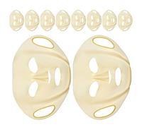 ARTSEWPLY 10pcs Reusable Silicone Face Mask Covers - Stretchable Non-slip Sheet Mask Wrap for Moisturizing and Puffiness Relief Gold Facial Covers for Home Spa and Skin Care