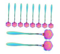 ARTSEWPLY 10pcs Stainless Steel Coffee Spoons with Sunflower Pattern Tea and Dessert Stirrers for Milk Espresso Ice Cream Mixing Vibrant Finish for Home and Cafe Use