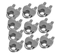 ARTSEWPLY 10Pcs Stainless Steel U-type Wire Rope Clips Rigging Cable Clamps Material Non-slip Thread for Securing Loads Patio Furniture Hanging Lights and Anchors