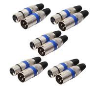 ARTSEWPLY 10pcs Xlr Male to Female Audio Mic Adapter Stereo Connector for Microphone Mixer Amplifier Compact Portable Design for Stage Studio and Professional Audio Equipment