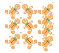 ARTSEWPLY 10pcs Yellow Gingerbread Man Pendant Resin DIY Jewelry Accessories Set for Key Rings and Craft Supplies