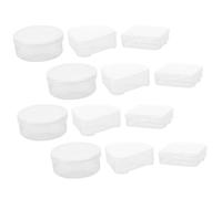 ARTSEWPLY 12 pcs Plastic Makeup Puff Holder with Triangular Round and Rectangular Cosmetic Sponge Cases for Travel and Storage Small Powder Puff Organizers for Face Powder