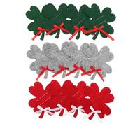 ARTSEWPLY 12pcs Christmas Clover Money Holders Red Green Gray Wallets for Cash Cards Photo Storage Bulk Pack for Festive Gift Giving and Holiday Family Sharing