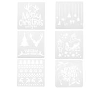 ARTSEWPLY 12pcs Christmas Painting Stencil Template Set for DIY Photo Album Decoration, Xmas Drawing Stencils Multiple Patterns for Holiday Crafting and Scrapbooking