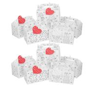 ARTSEWPLY 12pcs DIY Christmas Coloring Boxes with Cardboard Gingerbread House Design Large Candy and Cookie Treat Storage Creative Holiday Party Favor Boxes for Adults