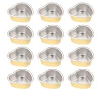 ARTSEWPLY 12Pcs Heart-shaped Aluminum Foil Wax Melting Bowls High-temperature Resistant Waxing Tools for Face Armpit Nose Hair Removal DIY Candle Making