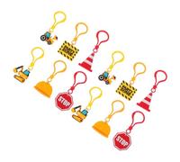 ARTSEWPLY 12pcs Plastic Construction Vehicle Keychains for Birthday Party Favors Lightweight Engineering Tool Keyrings Secure Car Keychain Building Theme Accessories