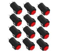 ARTSEWPLY 12pcs Red Self Locking Push Button Switch Latching Illuminated LED Momentary Control for Car Truck Industrial Automation Panels
