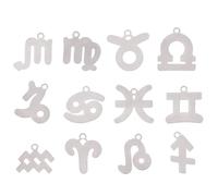 ARTSEWPLY 12pcs Stainless Steel Zodiac Pendants Twelve Constellation Charms for DIY Necklace Crafting Lightweight Corrosion-resistant Design Stylish Jewelry Accessories for Women