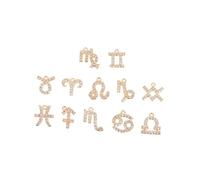 ARTSEWPLY 12pcs Zodiac Copper Earrings Elegant Studs for Women DIY Jewelry Making Unique Astrological Pendants Non-allergic Accessories