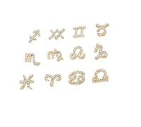 ARTSEWPLY 12pcs Zodiac Sign Rhinestone Nail Adornments DIY Manicure Ornaments Durable Alloy Craft for Fingernail Decoration Safe Reusable Nail Art Gems