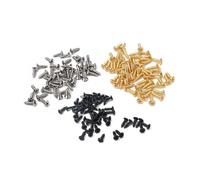 ARTSEWPLY 150pcs Backplate Screws for Guitar Metal Fixation Kit Well Finished Easy to Install Black Silver Golden for Electric Guitar Guard Plate Installation