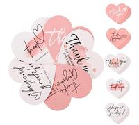 ARTSEWPLY 150pcs Small Pink Heart Thank You Cards for Wedding Shower Small Business Gift Tags Bulk Pack Copperplate Paper Elegant Design
