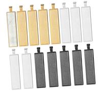 ARTSEWPLY 15pcs Rectangle Pendant Trays DIY Jewelry Making Supplies Metal Cabochon Bases in Silver Gold Black for Crafting Charms and Necklace Pendants
