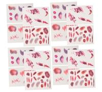 ARTSEWPLY 16 Sheets Temporary Fake Wounds Tattoo Kit Realistic Halloween Scar Bruise Stickers for Zombie Cosplay Body Makeup for Scars Lightweight Comfortable Prank Props for Adults
