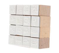 ARTSEWPLY 16pcs Wooden Seal Stamp DIY Craft Tool for Scrapbook Photo Album Cards and Handbook Decoration Creative Wood Stamper with Fine Craftsmanship