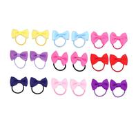 ARTSEWPLY 18pcs Hair Bows Elastic Tie Grosgrain Ribbon Ponytail Holder Soft Rubber Bands for Random Mix Random Color