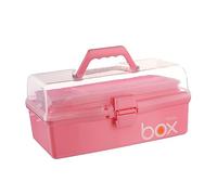 ARTSEWPLY 1Pc Portable Household Medical Box Multi Layer Emergency Storage Case for Medication Nail Art Tools Compact Pink Organizer for Home Travel Outdoor Use