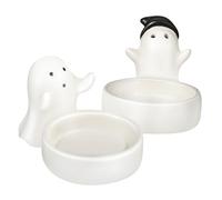 ARTSEWPLY 2 Pcs Ghost Candlestick Incense Candle Holder Decor Funny Ghost Statue Porcelain Clay White