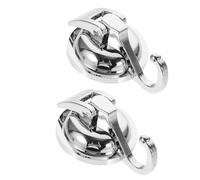 ARTSEWPLY 2 pcs Heavy Duty Suction Cup Hooks Silver Strong Abs Bathroom Wall Hooks for Towels Clothes Keys Hats Kitchen Space-Saving Multi-Purpose Storage