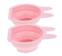 ARTSEWPLY 2 pcs Rabbit-shaped Silicone Makeup Brush Cleaner Bowl Multipurpose Makeup Sponge and Puff Cleaner with Hanging Storage Practical and Space-saving Design for Home Bathroom Use