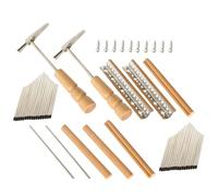 ARTSEWPLY 2 Sets 17 Keys Kalimba Thumb Piano Replacement DIY Accessories Kit with Wear Resistant Metal Bridge and Wood Saddle for Repairing the Old One or DIY a Kalimba