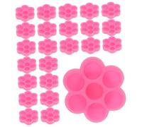 ARTSEWPLY 200pcs Eyelash Extension Cups and Holder Container Pattern Eyelash Glue Pallet for Nail Polish Storage Suitable for Professional Manicure and Diy