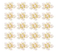 ARTSEWPLY 20pcs Acrylic Pearl Flower Nail Charms with Crystal Jewels Small Floral Nail Art Decorations for DIY Manicure Lightweight Blossom Accessories for Party and Everyday Use