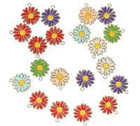 ARTSEWPLY 20pcs Alloy Daisy Pendant Charms for DIY Bracelet Necklace Earrings, Mixed Color Handmade Hanging Ornaments and Adorable Craft Accessories for Jewelry Making