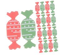 ARTSEWPLY 20Pcs Candy Shaped Wooden Beads for Garland Making DIY Craft Supplies with Red Green Christmas Candy Designs Suitable for Bracelets Necklaces and Holiday Decorations