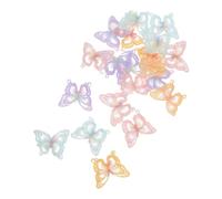 ARTSEWPLY 20pcs Double Layer Butterfly Applique Patches with Organza Material, 3D Embroidered Design for Sewing and Decorating Hats or Wedding Dresses, Creative and Delicate Embellishments