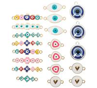 ARTSEWPLY 20pcs Evil Eye Jewelry Pendants DIY Charms for Bracelet Necklace Making Delicate Craft Accessories for Handmade String Bracelets Lucky Amulet Connectors for Friends and Family