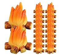 ARTSEWPLY 20Pcs Micro Campfire Model Fake Fire Decoration Resin Miniature Campfire Ornament for Garden Landscaping and DIY Flower Pot Craft Accessories