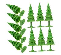 ARTSEWPLY 20pcs Mini Christmas Pine Trees for Crafts and Cake Topper Ornaments Artificial Diorama Decorations for Small Winter Village Scenes Space Saving Holiday Decor