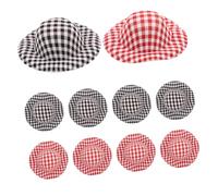 ARTSEWPLY 20pcs Mini Doll Hats Plaid Pattern Miniature Top Hats for Craft Projects Party Decorations Animal Accessories Creative Mix Match Festive Fun